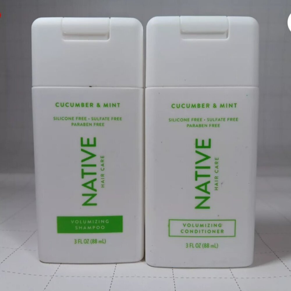 Native Cucumber Mint Volumizing Shampoo Conditioner Travel Set New 3oz